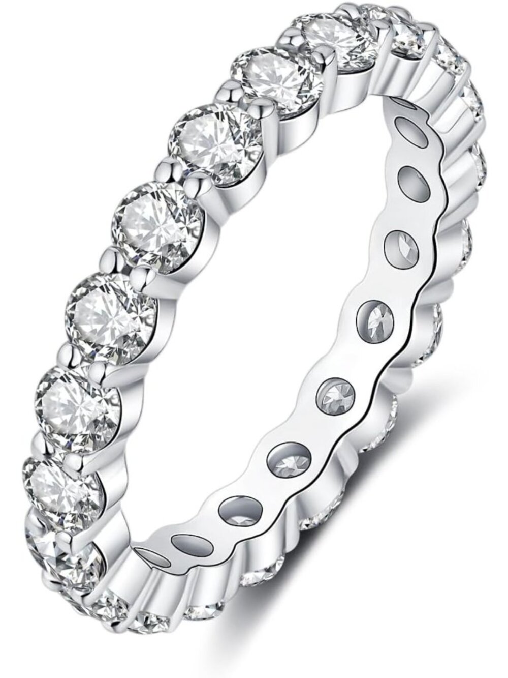Stunning 3mm Moissanite Eternity Wedding Band Ring for Women - 2.2 CT Sparkle